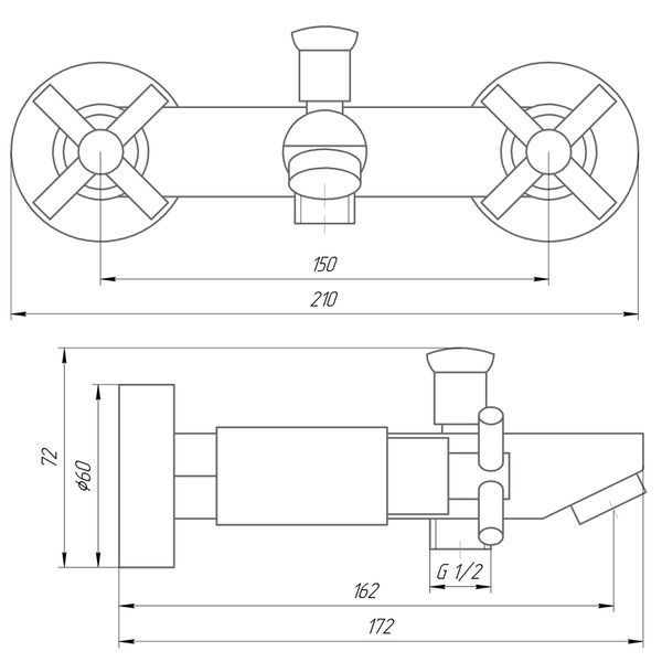 Змішувач для ванни Globus Lux DUKAT SD4-102 22962 фото