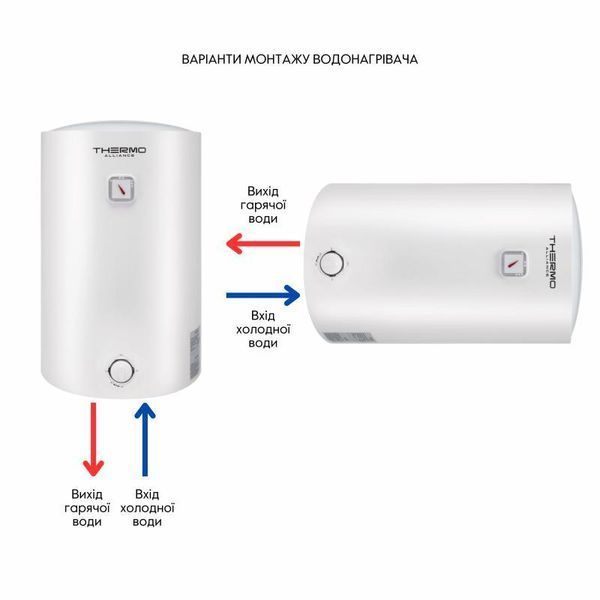 Водонагрівач електричний Thermo Alliance 100 л універсальний, мокрий ТЕН 1,5 кВт D100VH15Q3 2529511554 фото