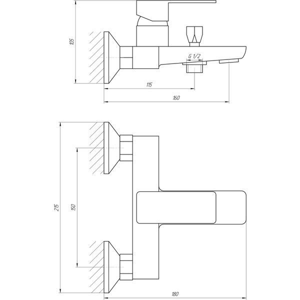 Змішувач для ванни Globus Lux Milano GLM-0102 14939 фото
