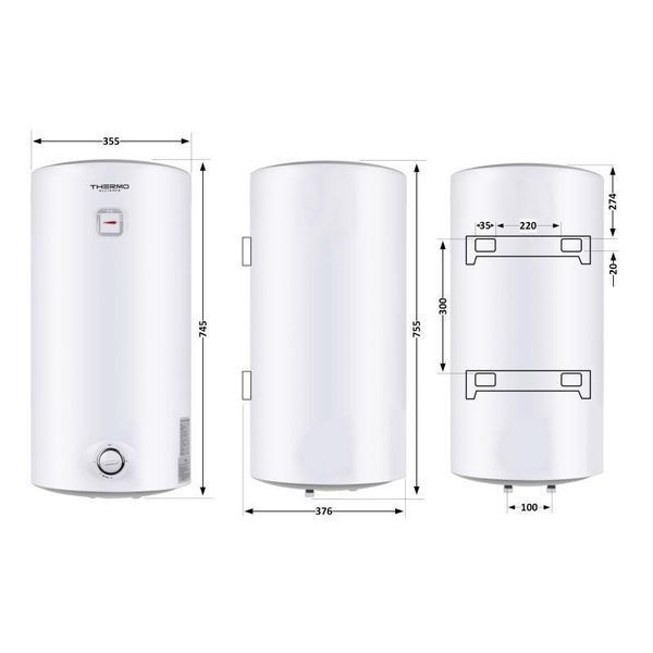 Водонагрівач електричний Thermo Alliance 50 л SLIM вертикальний, мокрий ТЕН 1,5 кВт D50V15Q1 2529511555 фото