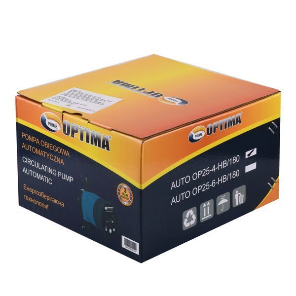 Насос циркуляційний енергоощадний Optima PRIME OP25-40AUTO 180мм + гайки 24721 фото
