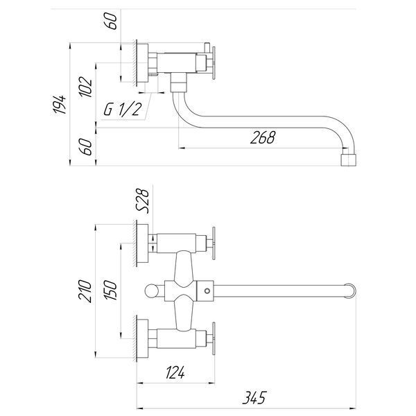 Змішувач для ванни Globus Lux DUKAT SD4-208L 24962 фото