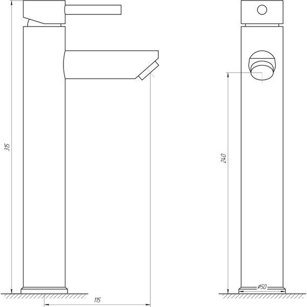 Змішувач для умивальника Globus Lux ALPEN SBT1-201-BB 21153 фото