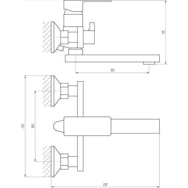 Змішувач для ванної Globus Lux Milano GLM-0102N-11-GRAPHITE 27887 фото