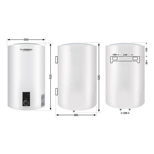 Водонагрівач електричний Thermo Alliance 30 л вертикальний, сухий ТЕН 1,6 кВт D30V16J1(D)K 2529511545 фото
