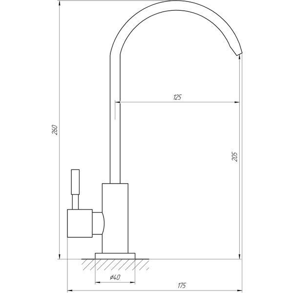Кран для зворотнього осмосу Globus Lux ALPEN SBT1-55M-GP моно ГРАФІТ,Нержавійка з Quick Fitting 22218 фото