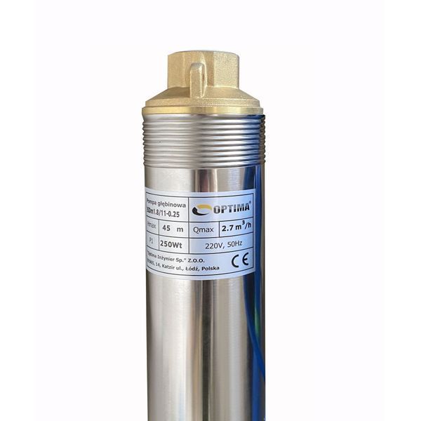 Насос свердловинний з підв, стійк, до піску 3&Prime; OPTIMA 3SDm1,8/11 0,25 кВт 45м + пульт+кабель25м NEW 20696 фото