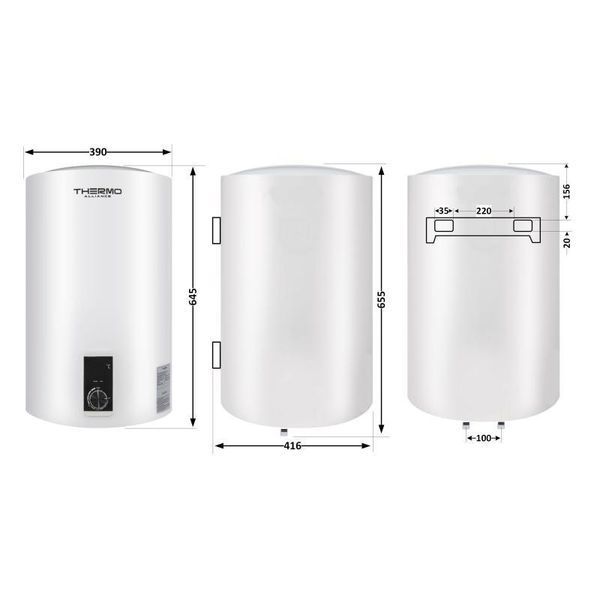 Водонагрівач електричний Thermo Alliance 50 л вертикальний, сухий ТЕН 2,0 кВт D50V20J2(D)K 2529511546 фото