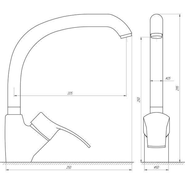 Змішувач для кухні Globus Lux QUEENSLAND GLQU-0203S-BIG-2-ARENA 19213 фото