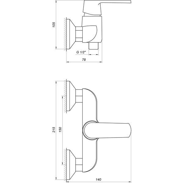 Змішувач для душу Globus Lux Laguna GLA-0105-7-WHITE 22564 фото