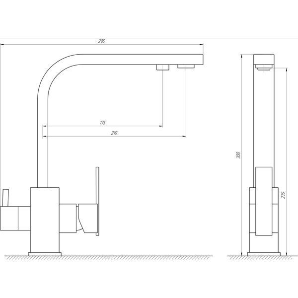 Змішувач для кухні під осмос Globus Lux LAZER GLLR-0111-11-GRAPHITE 21916 фото