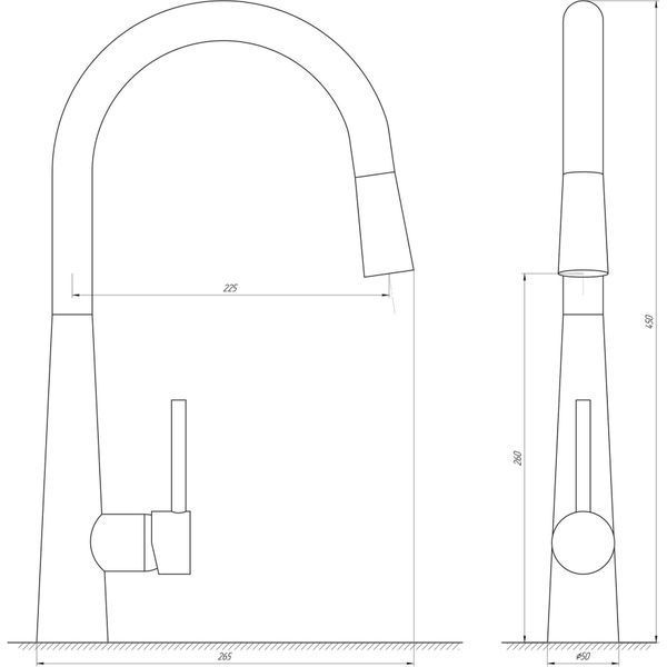 Змішувач для кухні Globus Lux LAZER GLLR-1033-StSTEEL 12447 фото