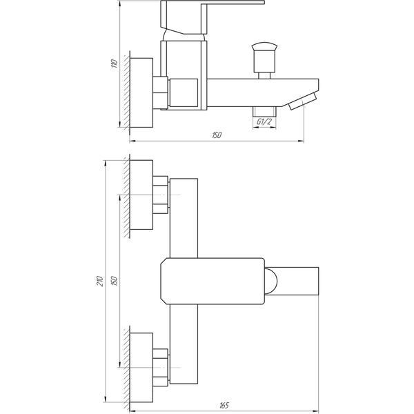 Змішувач для ванни Globus Lux SHK-102-M 16989 фото