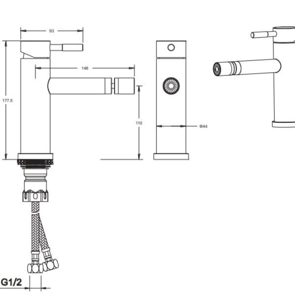 Змішувач для біде VENTA VS202NS 82250 фото